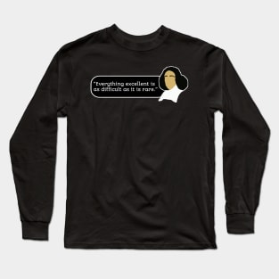 Baruch Spinoza Illustration With Quote Long Sleeve T-Shirt